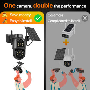 4MP ICSEE Wifi双镜头PIR太阳能电池户外防水全彩相机，PTZ相机和子弹相机合为一体 - Product Image 4