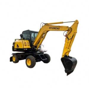 Excellent Condition Hyundai 60W-7 6ton Wheel Excavator High Effective Construction Machinery Tire Wheeled Digger Machine - Product Image 1