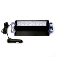 AIJIEHE 8 LED Double Couleur 12V 8W Feu Stroboscopique de Voiture Rouge Bleu, Lumière d'Avertissement Super Lumineuse pour Camion, Signal d'Urgence à Ventouse