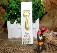 Enfants Nombre D'or Coloré Joyeux Pour Gâteau Décoration De Fête Fournitures Coffret 1 Paquet (6 Pièces) Bougies D'anniversaire