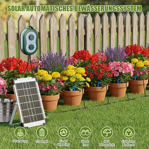 Système d'irrigation goutte à goutte solaire, kit de minuterie d'arrosage automatique, trente plantes en pot, tuyau de 35 mètres, jardin, balcon, extérieur - Product Image 2