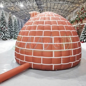 Đẹp màu đỏ gạch tường <span class=keywords><strong>Inflatable</strong></span> Lều tuyết với ống khói mùa đông <span class=keywords><strong>Inflatable</strong></span> Dome lều cho ngoài trời giáng sinh trang trí nội thất món quà vị trí - Product Image 6