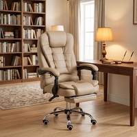 Chaise de bureau exécutive ergonomique moderne en cuir PU à dossier haut réglable, pivotante, avec accoudoirs articulés, roulettes silencieuses et base en fer