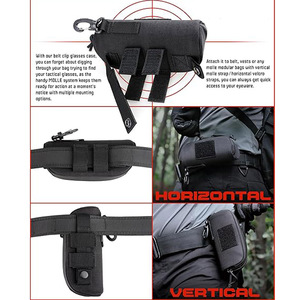 1000D 나일론 하드 안경 케이스 휴대용 전술 몰리 지퍼 선글라스 파우치 가방 클립 포함 - Product Image 2