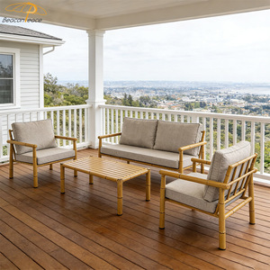 Conjunto de Sofás de Bambú Modernos para Jardín, Muebles de <span class=keywords><strong>Exterior</strong></span>, Sofá Seccional para Patio, Balcón o Terraza de Villa - Product Image 3