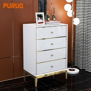 PURUO Luxury Simple Style Modern Vanity Cabinet Bedroom High Gloss Mdf <strong>Dressing</strong> <strong>Table</strong> With Drawers and <strong>Storage</strong> - Product Image 5