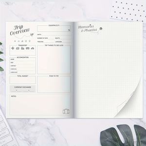 Journal de voyage non daté et organisateur de planificateur de voyage Journal guidé, vacances, Journal <span class=keywords><strong>du</strong></span> <span class=keywords><strong>voyageur</strong></span> - Product Image 6