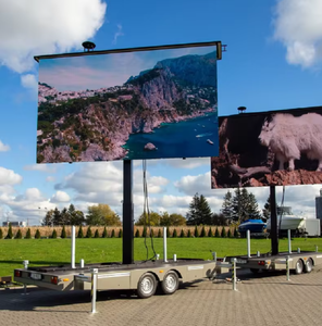 Écran d'affichage LED monté sur remorque P4, étanche pour l'extérieur, signalisation numérique pour la publicité avec télécommande - Product Image 1