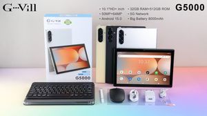 G Vill G5000 Tablette Android 10.1 pouces 32GB Tablettes Ordinateur 10.1 pouces IPS HD Display WiFi 5G SIM Card Slot GPS 11 "Tablet PC - Product Image 6