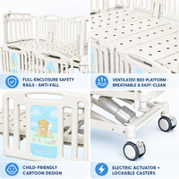 Lit d'hôpital électrique réglable à 5 fonctions, lit médical pédiatrique, lit d'hôpital pour enfants, barrières latérales en ABS pour clinique et service