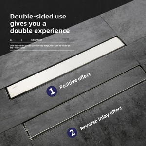 ท่อระบายน้ำพื้นสแตนเลส 304 กว้าง 10 ซม. แบบซ่อน รูปทรงสี่เหลี่ยมผืนผ้า ดีไซน์ทันสมัย เรียบง่าย กันน้ำ ป้องกันสนิม - Product Image 4