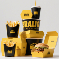 Boîtes à emporter pour frites et poulet, personnalisables avec logo, emballages alimentaires de qualité pour poulet et hamburgers, avec boîtes en papier à emporter