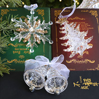 Weihnachtsbaum-Dekorationsset Glitzer-Schneeflocken-Kugeln Acryl-Weihnachtsschmuck für Heim-Party Feiertagsdekoration