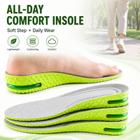 Semelles rehaussantes ajustables en PU pour femmes, avec coussin d'air, absorption des chocs, en tissu respirant, base verte, 1,5/3,5 cm – Meilleures ventes