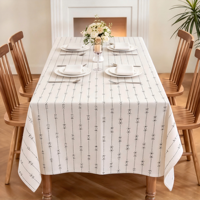 Nappe Rectangulaire Vintage à Rayures Verticales, Housse de Table Imprimée Douce pour la Maison, la Salle à Manger, les Banquets, la Décoration d'Hôtel, Taille Personnalisée OEM