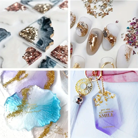 TIMESRUI Paillettes de verre éclaté scintillantes, verre fin brisé, flocons métalliques épais pour la coulée de résine, pendentifs DIY, porte-clés