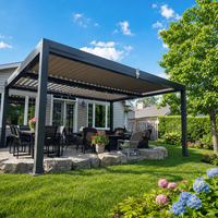 Pergola bioclimatique motorisée en aluminium, toit à lames orientables imperméable, pour jardin extérieur, gazebo, patio, balcon, couleurs personnalisables, fabrication en usine