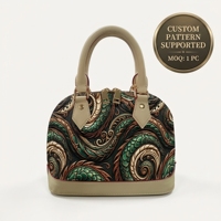 Sac à main dôme personnalisé à motifs tourbillonnants - Sac coquille classique sur mesure avec poignée supérieure, impression de surface personnalisable, MOQ : 1 pièce