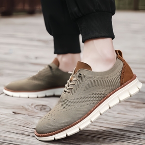 Nuove <span class=keywords><strong>Scarpe</strong></span> Casual da Uomo in Tessuto Fly Woven, Mocassini Intagliati, Calzature <span class=keywords><strong>Eleganti</strong></span> per il Pendolarismo - Product Image 2