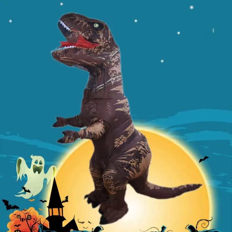 大人のパーティーのためのハロウィーンのdisfraz de dinosaurioインフレータブルTREXインフレータブル恐竜コスチュームスーツ恐竜コスチュームマスコット