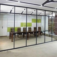 Cloisons de séparation en verre trempées solides de décoration en aluminium de salle de réunion de bureau