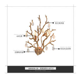 New Arrival Bedroom Living Room Wall Light Sconce Vintage Gold Copper Indoor Led Crystal Wall <b>Lamps</b> Modern - Product Image 4