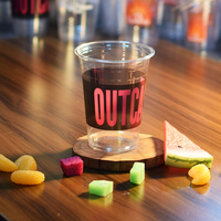 Gobelets en plastique PET jetables avec logo personnalisé, calibre 98, 8, 12, 14, 16, 20, 24, 32 oz, pour bubble tea, café glacé, avec couvercles