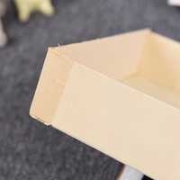 Boîte à lunch pliable en bois avec intérieur en plastique, boîte à nourriture en bois