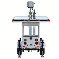 Tour d'éclairage CCTV de remorque mobile de levage électrique 2 panneaux solaires