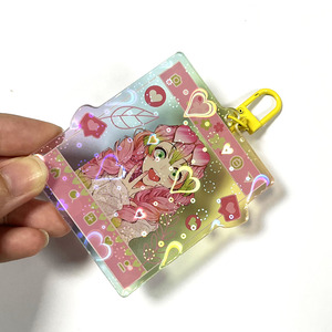 พวงกุญแจอะคริลิคโฮโลรูปหัวใจพิมพ์ลายตามสั่ง ประกายวิบวับ รัก โฮโลแกรม - Product Image 1