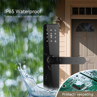 Cerradura Inteligente para Puerta, IP65 Impermeable, Nube y Aplicación, Multilingüe, Huella Dactilar, Contraseña, Tarjeta, Control de Acceso, Aleación de Aluminio, Madera, Acero