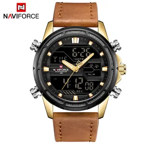 NAVIFORCE 9138 Men LED Quartz BusinessTop Brand Male Wristwatch Custom Digital Watches