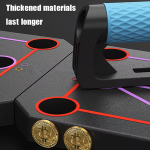 Plateforme d'entraînement de gym intégrée pliable avec bandes élastiques, corde de traction, corde à sauter, poignée de musculation et gants pour entraînement à domicile - Product Image 2