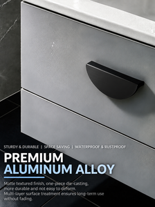 Poignée de meuble semi-circulaire en alliage d'aluminium brossé, moderne et minimaliste, pour armoire, commode, tiroir, cuisine, salle de bain - Product Image 5