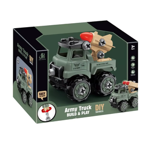 Bloques de Construcción de Plástico Educativos para Niños, Juguete de Vehículos Desarmables, Modelo de Camión del Ejército y Cohete, para Niños de 5 a 7 Años - Product Image 4