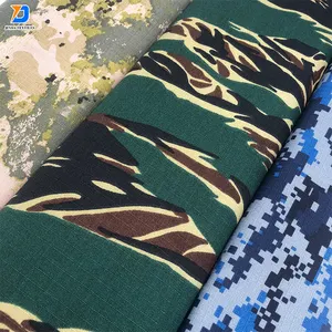 Jinda Greta Print Geverfd Effen Kleuren Polyester Katoen Geverfd T/C 80/20 Uniform Bedrukt Camo Multicam W/R Pd Stof