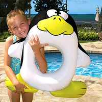 Bouée de natation gonflable AGS en PVC écologique, motif pingouin, pour enfants, avec flotteur sous les aisselles, dessin animé, bulle d'eau