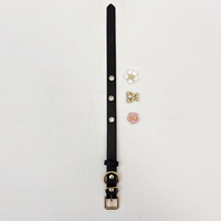 Collier pour chien en cuir noir avec boucle magnétique, breloques, réglable pour chiens de petite, moyenne et grande taille, vente en gros