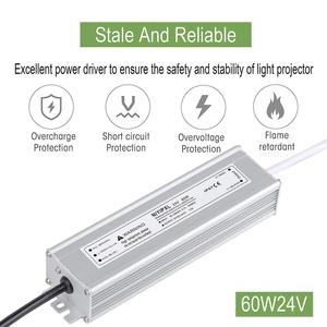 ไดร์เวอร์ LED 60 วัตต์ 24V DC <span class=keywords><strong>หม้อแปลง</strong></span>ไฟฟ้าแรงดันต่ำ กันน้ำ IP67 แหล่งจ่ายไฟ LED, อะแดปเตอร์พร้อมปลั๊ก 3 ขา สายยาว 3.3 ฟุต - Product Image 1