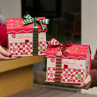 Boîte en carton rigide en forme de maison 3D pour Noël, vente en gros YZ, emballage personnalisé pour bonbons et biscuits, cadeau de fête