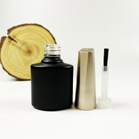 Flacon de vernis à ongles en verre opaque de luxe de 8 ml, rechargeable, avec bouchon et pinceau
