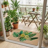 Tapis de porte antidérapant en faux lin lavable à imprimé animal personnalisé en gros pour la maison, la cuisine, la salle de bain 40x60cm