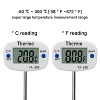 Termometer makanan Digital LCD, pengukur temperatur Oven cokelat daging BBQ 288 makanan dapur dan luar ruangan