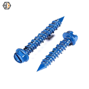 Vis à béton à tête croisée fendue bleue 1/4 ''3/16'' tête plate bleue pour l'ancrage aux vis de maçonnerie - Product Image 4
