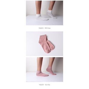 Chaussettes mi-mollet confortables en tricot à dentelle picot style coréen pour femme, délicates et tendance, bord côtelé, mélange de coton, usage quotidien - Product Image 5