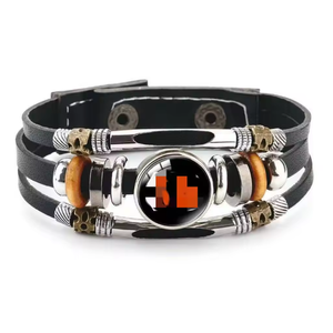 Großhandel Retro Geflochtener Polyester Zinklegierung Wasserdichter Leichter US-Football-Teams Edelstein Mehrschichtiger Reißfester Stoff Schlüsselanhänger - Product Image 5