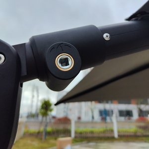 Sombrilla de Jardín Grande, Económica, Resistente al Viento, con Doble Toldo, Luces LED, Moderna, de Aluminio, Color Gris Oscuro, para Patio, Parque, Jardín, Estilo Éden - Product Image 4