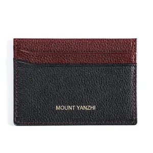 Premium Custom Embossed Logo Luxury RFID Blocking Genuine Leather Credit Card Holder Wallet Cardholder