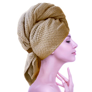 2024 nuovo arrivo grande microfibra Anti crespo per capelli asciugamano per capelli avvolgente con cinturino elastico per le donne - Product Image 5
