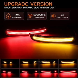 For <strong>Charger</strong> New Dynamic Red Amber Side Marker <strong>Lights</strong> for <strong>Dodge</strong> <strong>Charger</strong> Sequential <strong>signal</strong> Flashing Animation Side Indicator Lamp